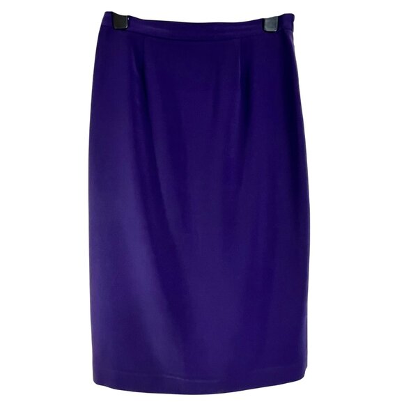 Perchè Couture Womens Purple Long Coat & Skirt Set Size 12 Career Professional - Picture 2 of 16